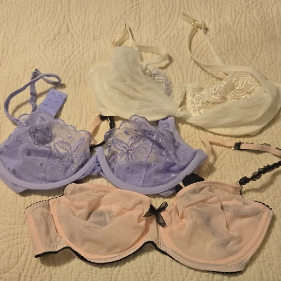 Victoria's Secret Lace Bras - Lavender, Cream, and Pink - Picture 1 of 3